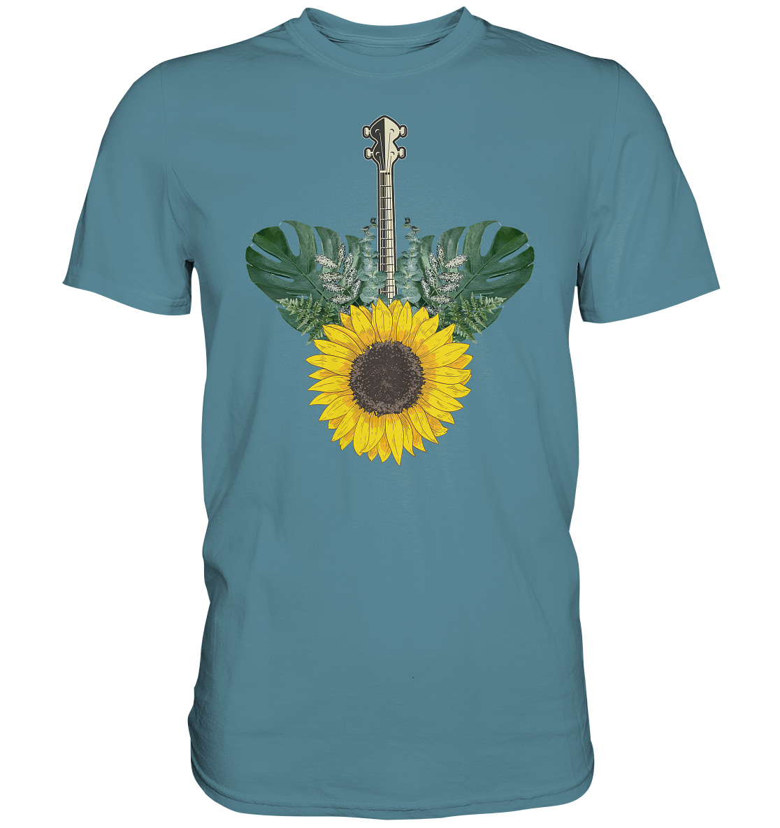 Ukulele Sonnenblumen T-Shirt Garten Hawaii Motiv Gärtner Geschenk