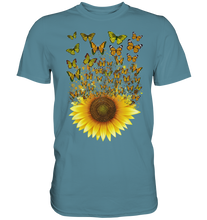Laden Sie das Bild in den Galerie-Viewer, Sonnenblumen Schmetterling T-Shirt Gärtner Geschenk Garten
