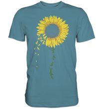 Laden Sie das Bild in den Galerie-Viewer, Dinosaurier Sonnenblumen T-Shirt Dino Garten Motiv Gärtner Geschenk
