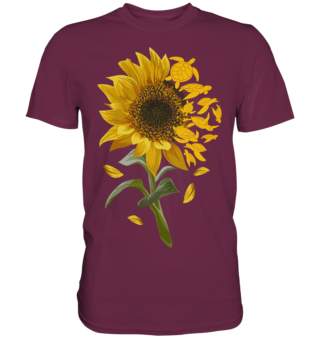 Schildkröten Sonnenblumen T-Shirt Garten Motiv Gärtner Geschenk