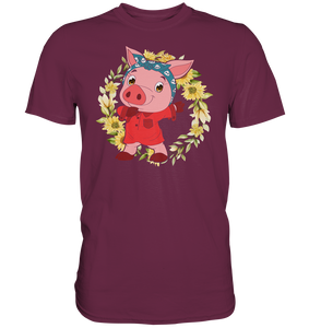 Schweinchen Sonnenblumen T-Shirt Dabbing Schwein Gärtner Geschenk