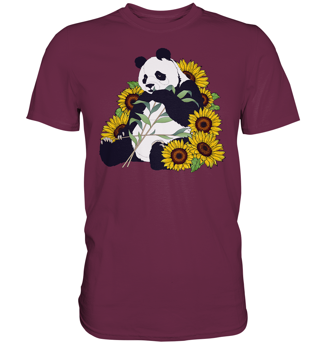 Panda Sonnenblumen T-Shirt Garten Motiv Gärtner Geschenk