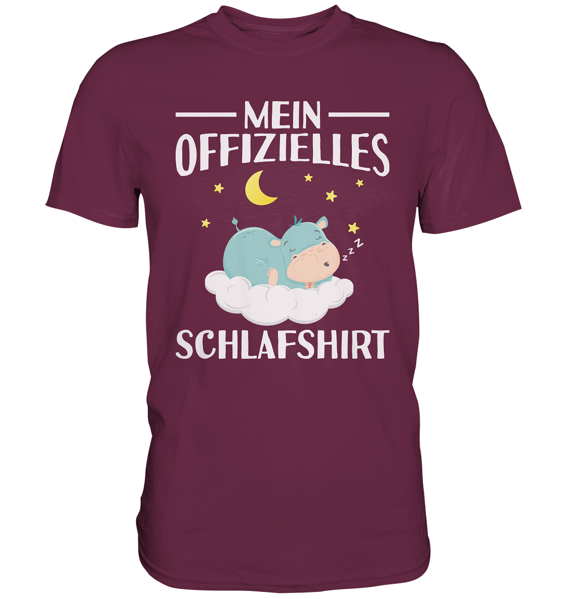 Offizielles Schlafshirt Nachthemd Schlafanzug Pyjama Nilpferd T-Shirt