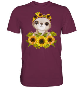 Faultier Sonnenblumen T-Shirt Garten Motiv Gärtner Geschenk