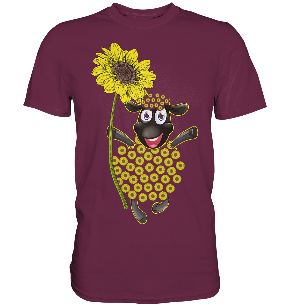 Schaf Sonnenblumen T-Shirt Lustiges Gärtner Geschenk Garten