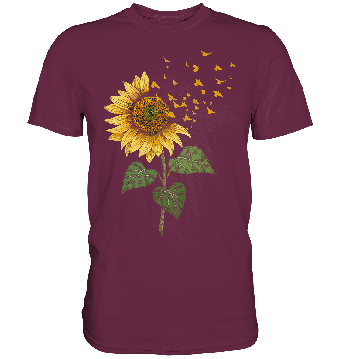 Vögel Sonnenblumen T-Shirt Garten Vogel Motiv Gärtner Geschenk
