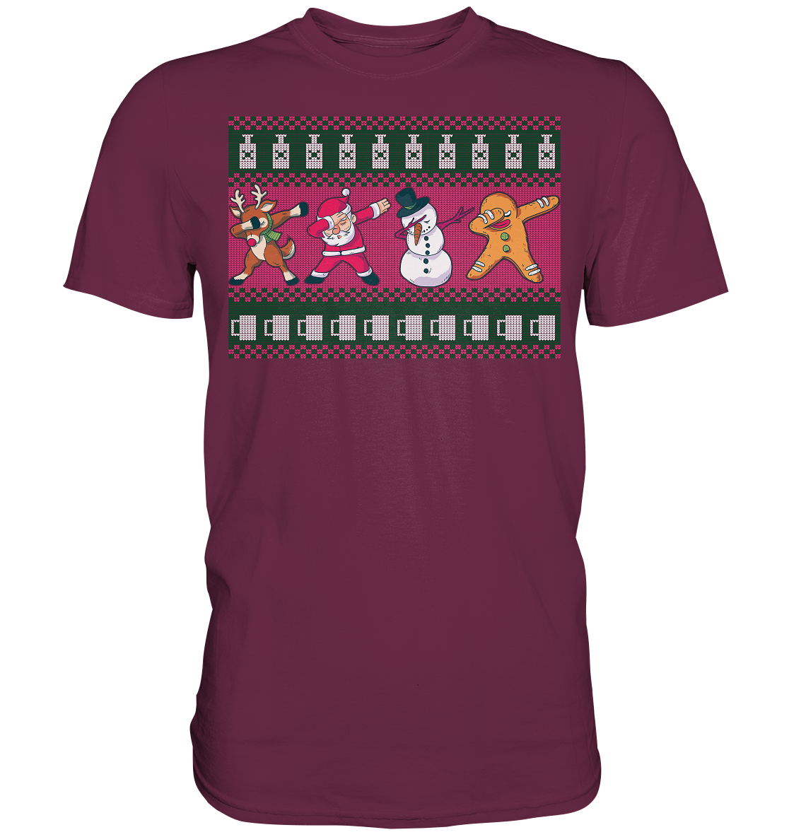 Dabbing Rentier Weihnachtsmann Schneemann Lebkuchen T-Shirt