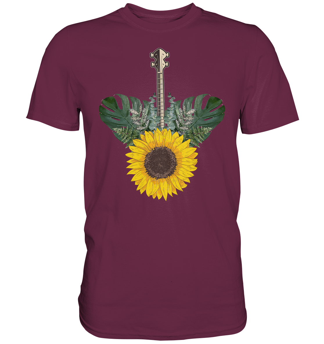 Ukulele Sonnenblumen T-Shirt Garten Hawaii Motiv Gärtner Geschenk