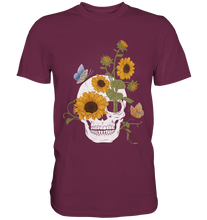 Laden Sie das Bild in den Galerie-Viewer, Schmetterling Totenkopf Sonnenblumen T-Shirt Gärtner Geschenk
