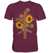Laden Sie das Bild in den Galerie-Viewer, Religion Sonnenblumen Kreuz T-Shirt Christlicher Gärtner Geschenk
