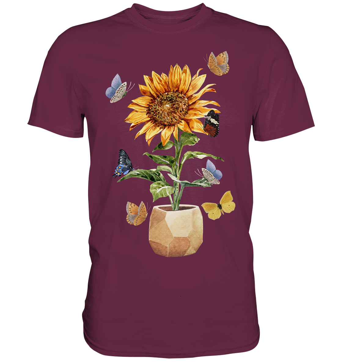 Schmetterling Sonnenblumen Shirt Gärtner Geschenk Garten