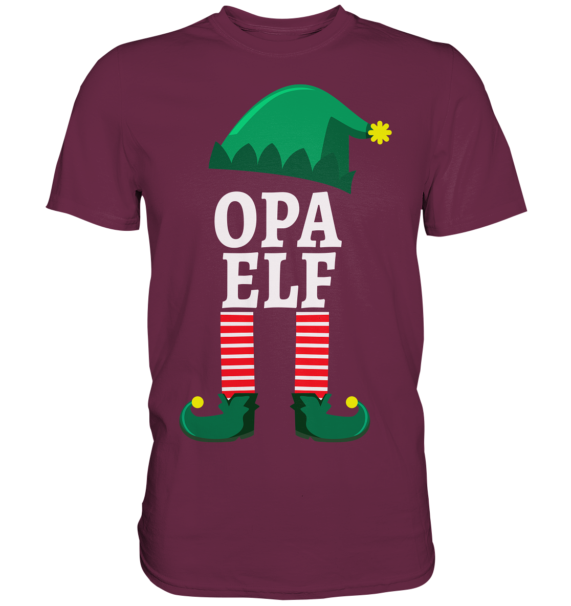 Opa Elf Familie Weihnachten Großvater Weihnachtself T-Shirt