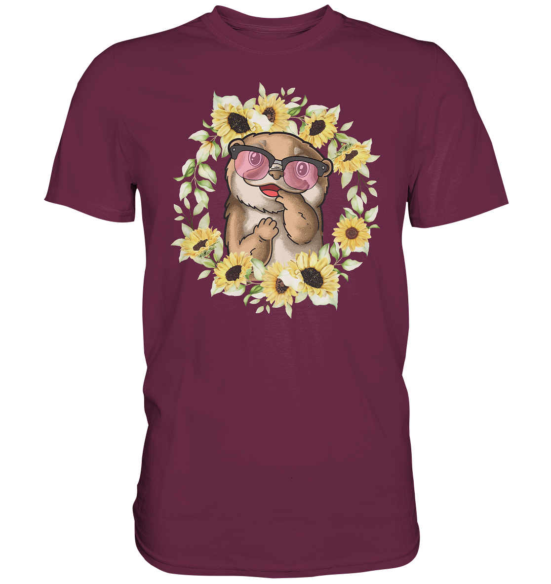 Otter Sonnenblumen Shirt Gärtner Sommer Garten Motiv