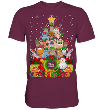 Laden Sie das Bild in den Galerie-Viewer, Weihnachten Katzen Weihnachtsbaum Kätzchen Weihnachtsoutfit T-Shirt
