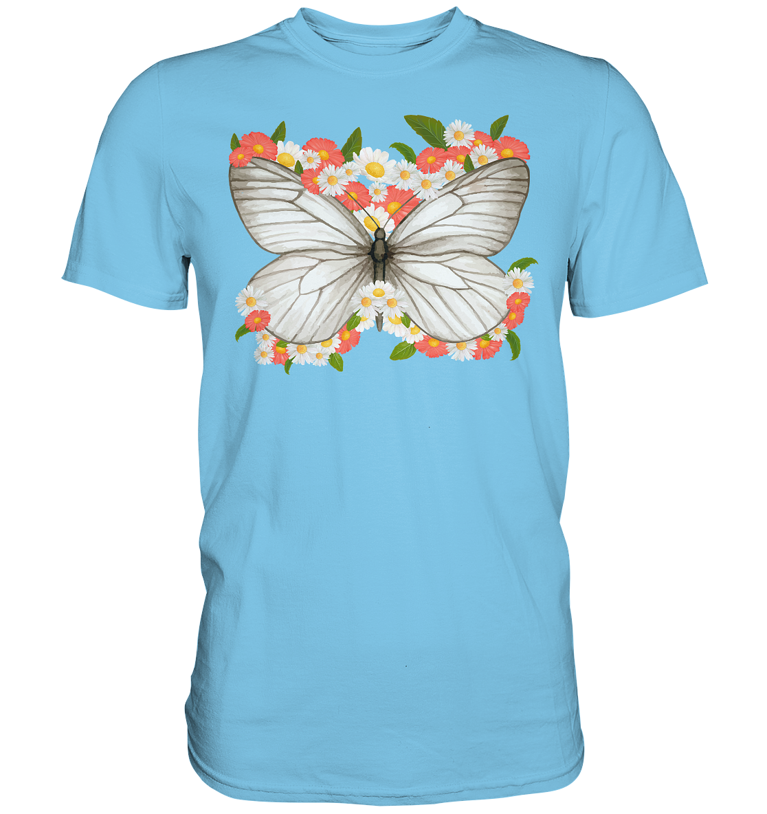 Frauen Blumen Schmetterling T-Shirt
