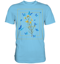 Laden Sie das Bild in den Galerie-Viewer, Frauen Blauer Schmetterling T-Shirt
