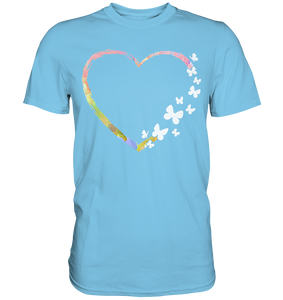 Buntes Herz Schmetterlinge T-Shirt