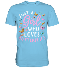 Laden Sie das Bild in den Galerie-Viewer, Mädchen liebt Schmetterlinge T-Shirt
