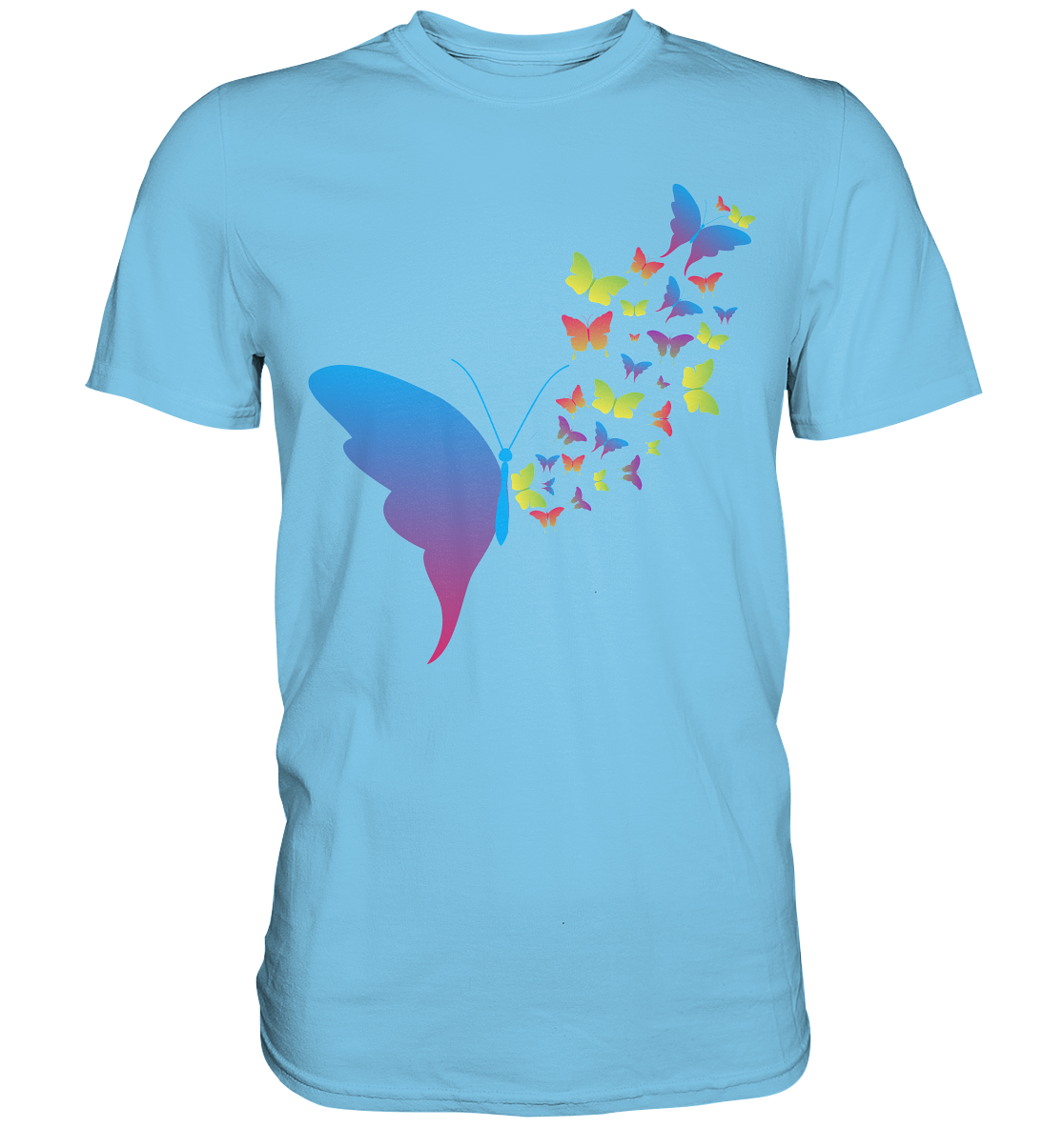 Bunte Schmetterlinge Silhouette T-Shirt