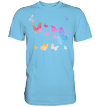 Laden Sie das Bild in den Galerie-Viewer, Aquarell Farbenfrohe Schmetterlinge T-Shirt
