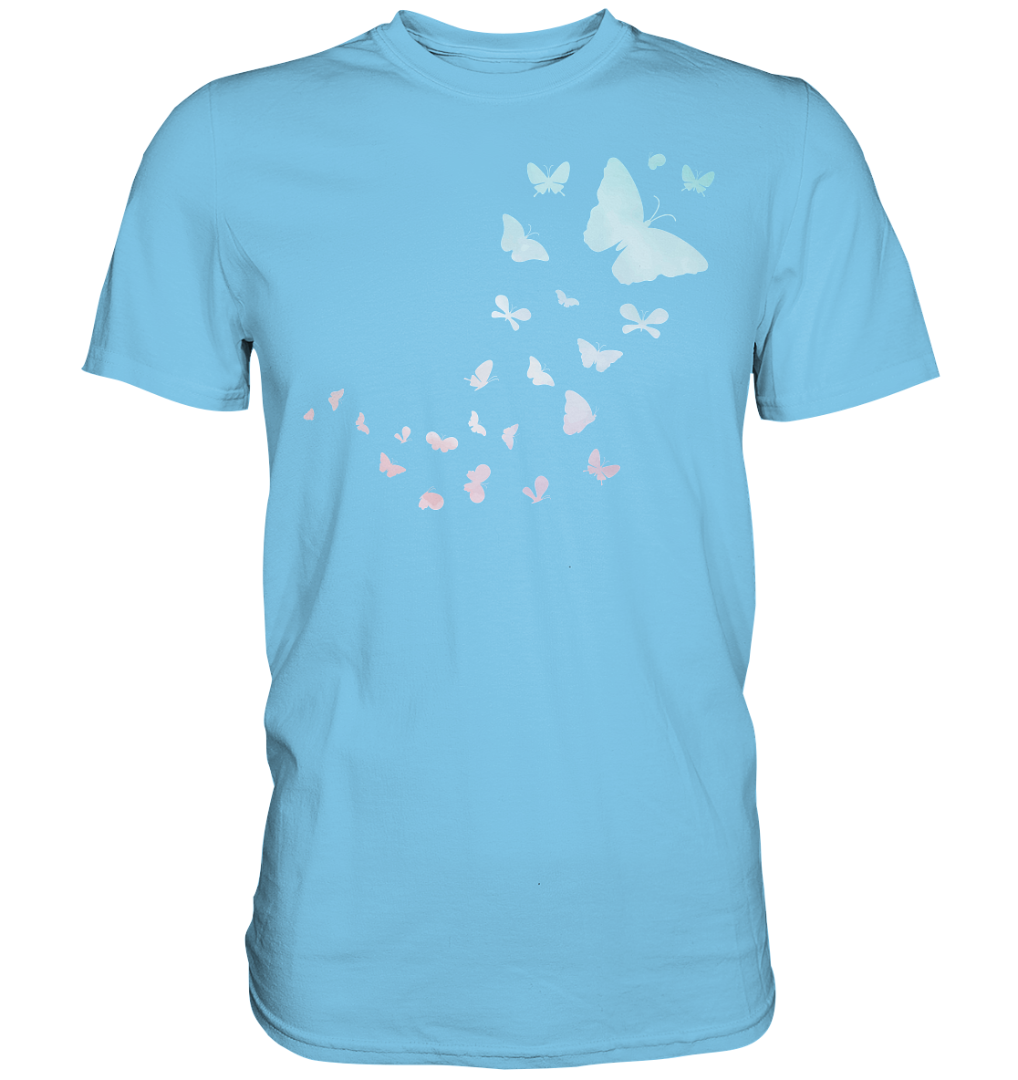 Frauen Pastel Bunte Schmetterlinge T-Shirt