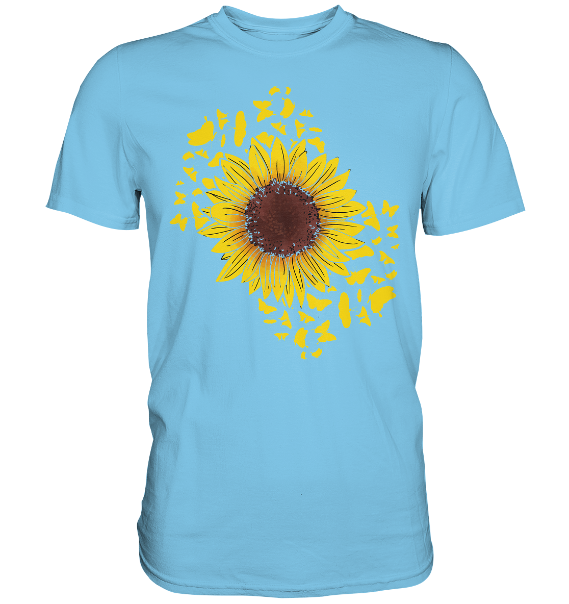 Frauen Sonnenblume Schmetterlinge T-Shirt
