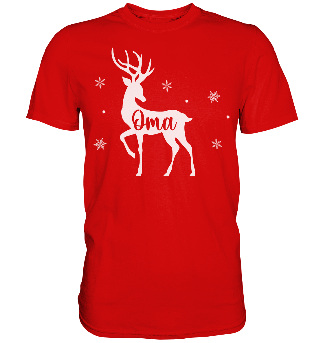 Oma Rentier Weihnachtsoutfit Xmas Schneeflocken Weihnachten T-Shirt