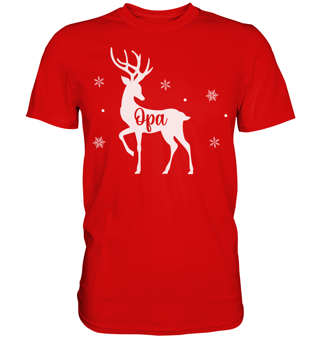 Opa Rentier Weihnachtsoutfit Xmas Schneeflocken Weihnachten T-Shirt
