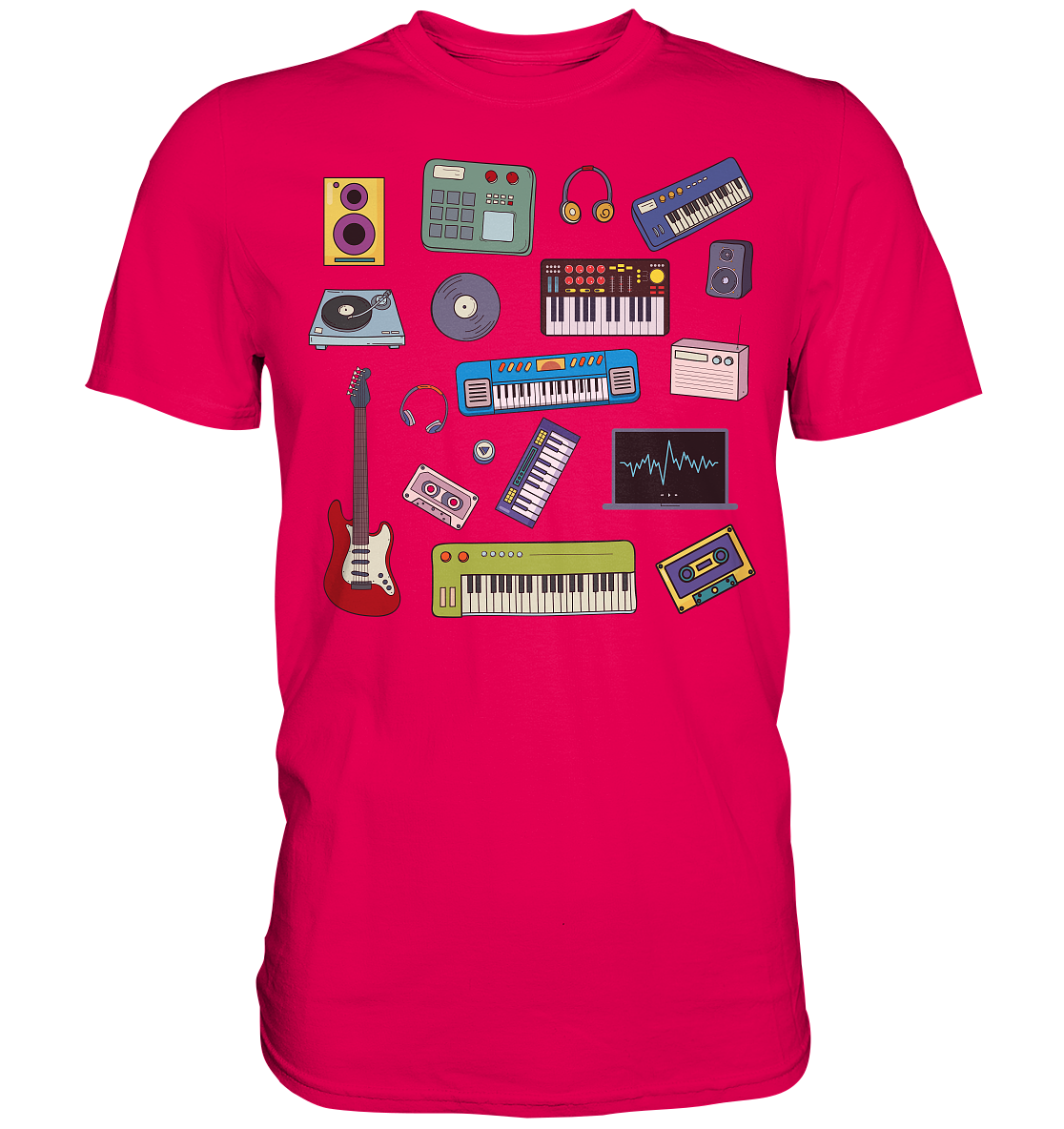Retro Synthesizer Gitarre Musikproduzent T-Shirt