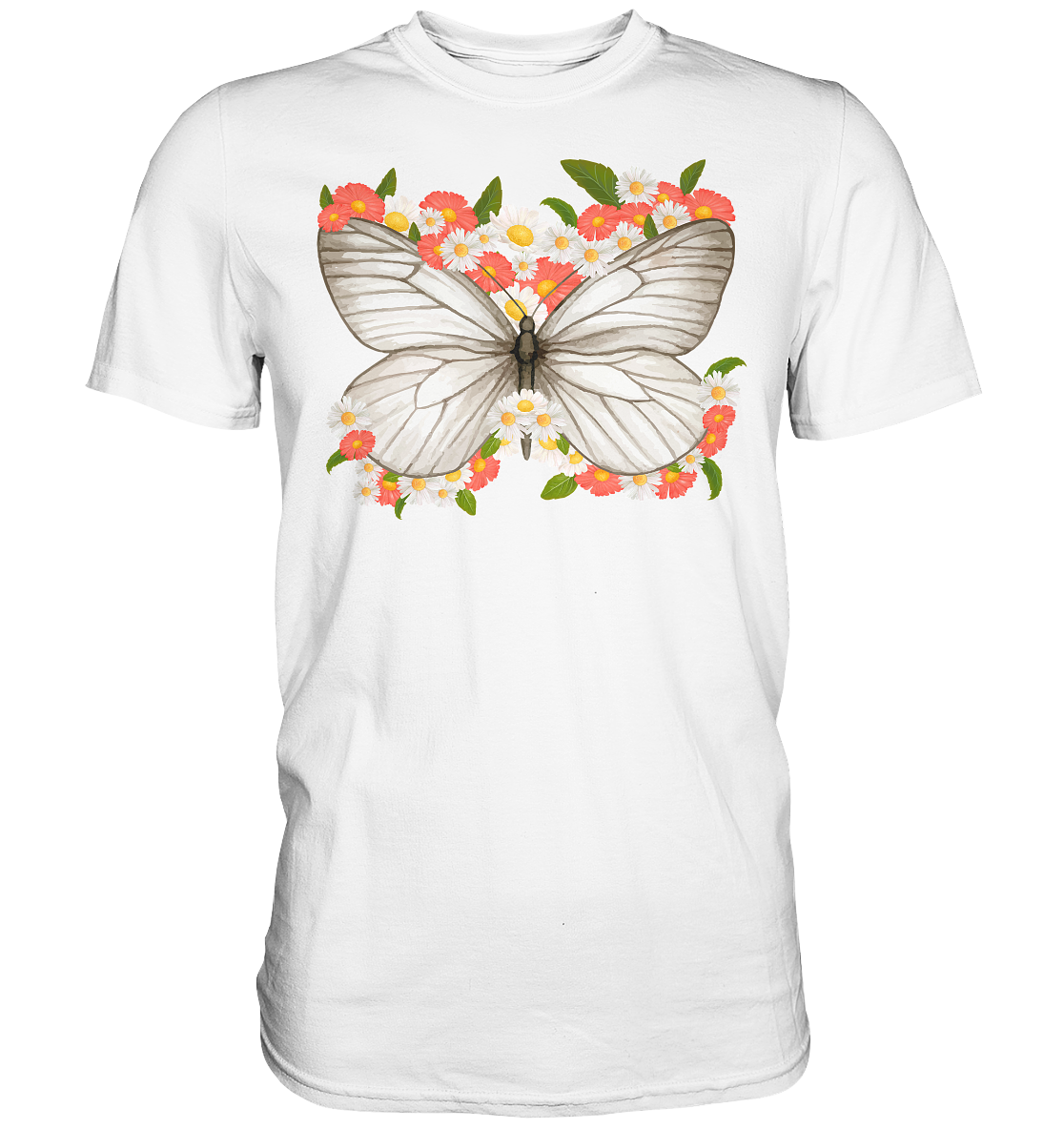 Frauen Blumen Schmetterling T-Shirt