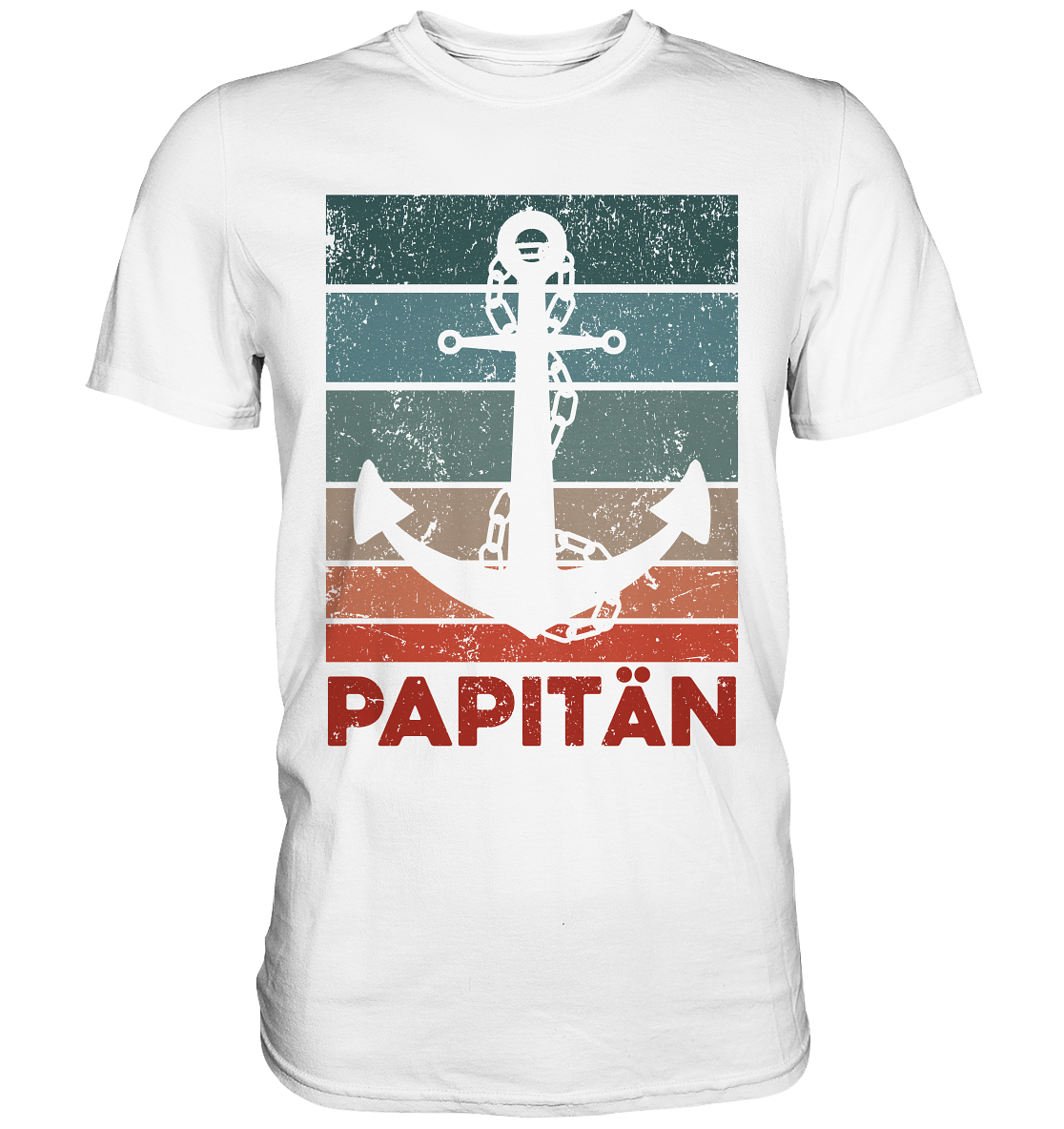 Papitän Segel Papa Kapitän Vatertag Bootfahrer Vater T-Shirt