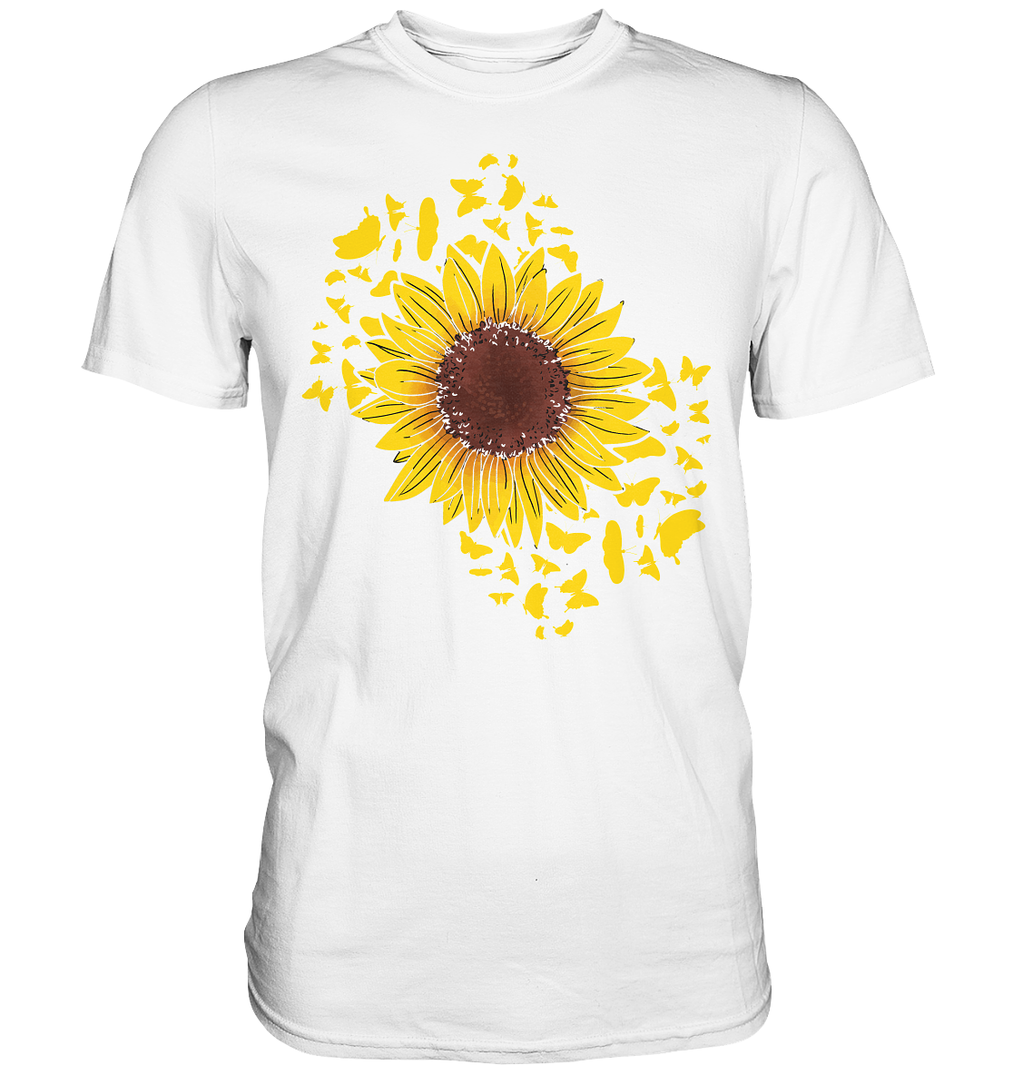 Frauen Sonnenblume Schmetterlinge T-Shirt