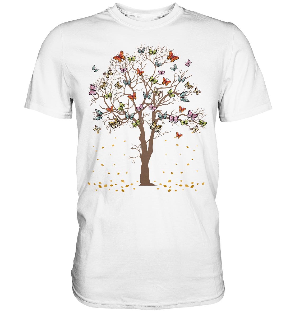 Frauen Schmetterlinge Baum T-Shirt