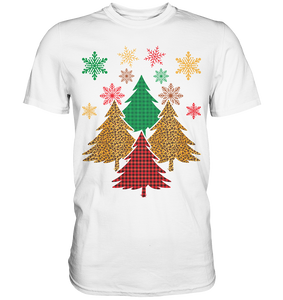 Weihnachtsshirt Leopard Karierte Weihnachtsbäume Weihnachtsoutfit Weihnachten T-Shirt