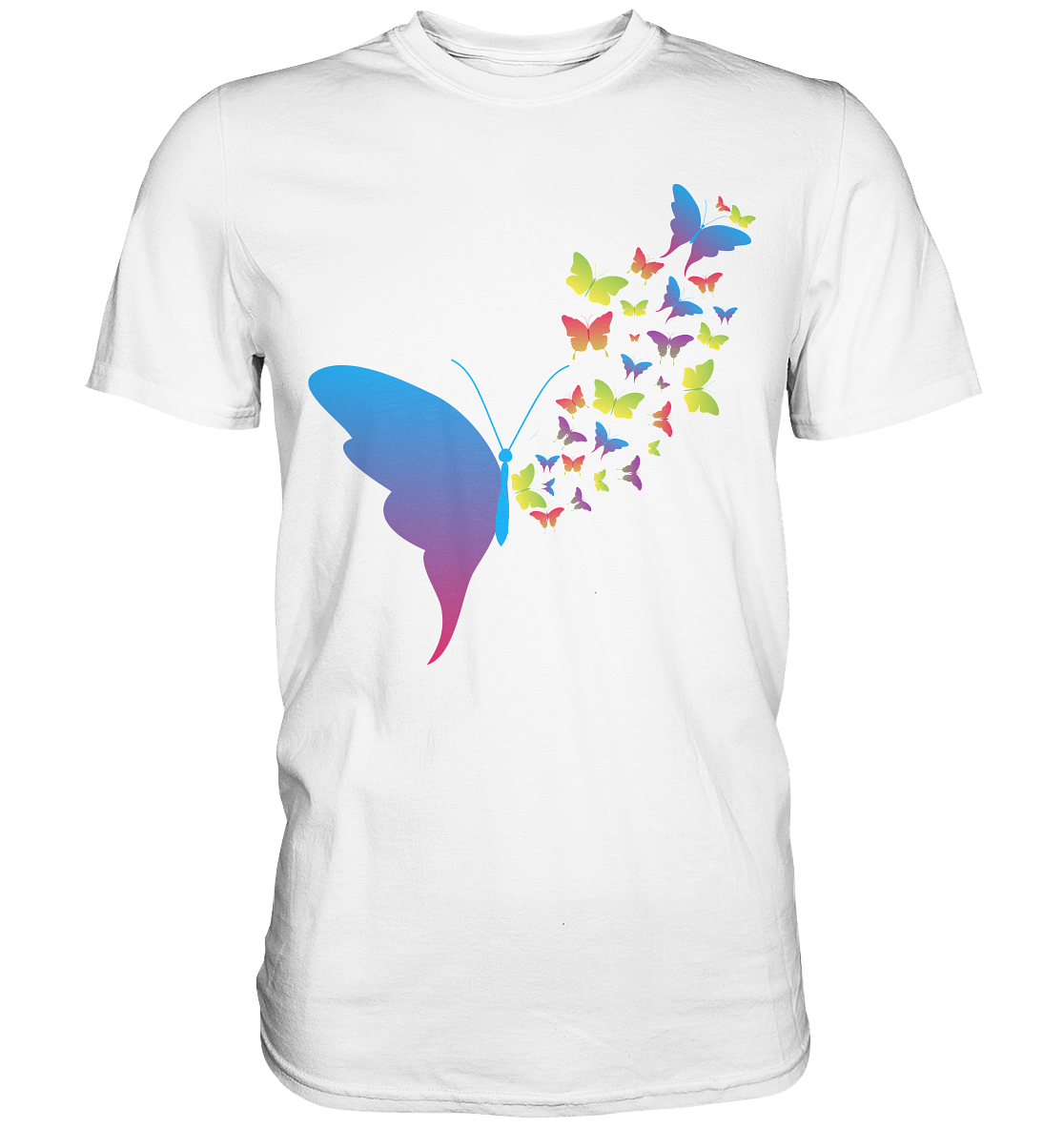 Bunte Schmetterlinge Silhouette T-Shirt