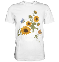 Laden Sie das Bild in den Galerie-Viewer, Sonnenblumen Totenkopf Schmetterling T-Shirt
