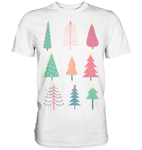 Retro Bunte Weihnachtsbäume Weihnachtsoutfit Weihnachtsshirt Weihnachten T-Shirt