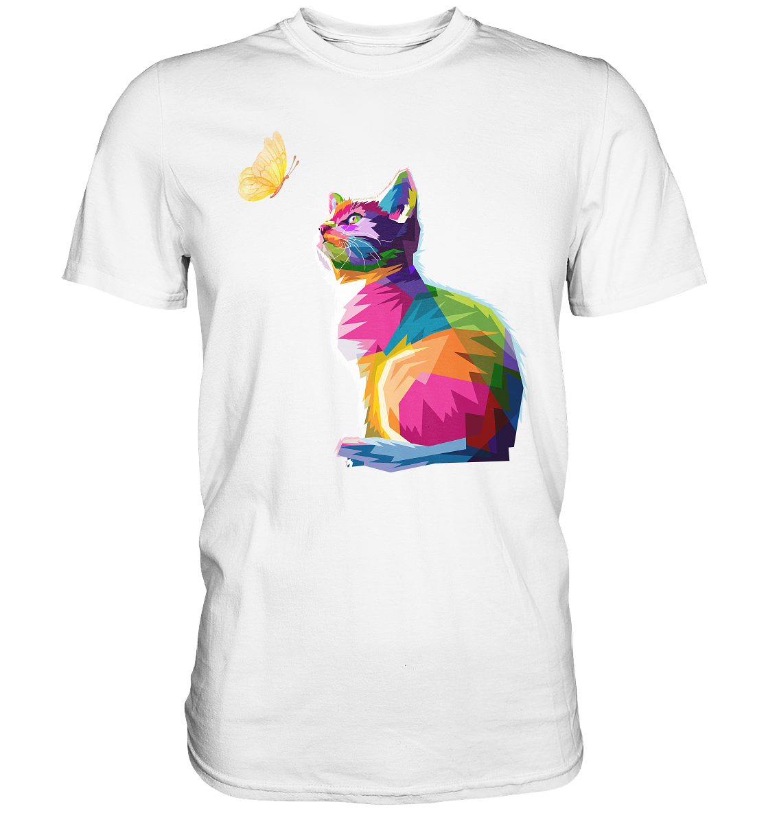 Schmetterling Mädchen Frauen Katzen T-Shirt
