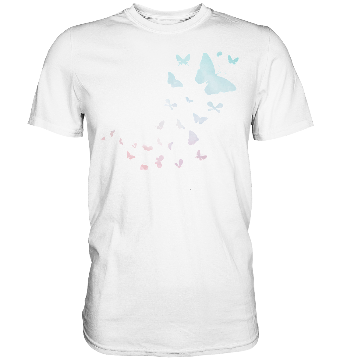 Frauen Pastel Bunte Schmetterlinge T-Shirt