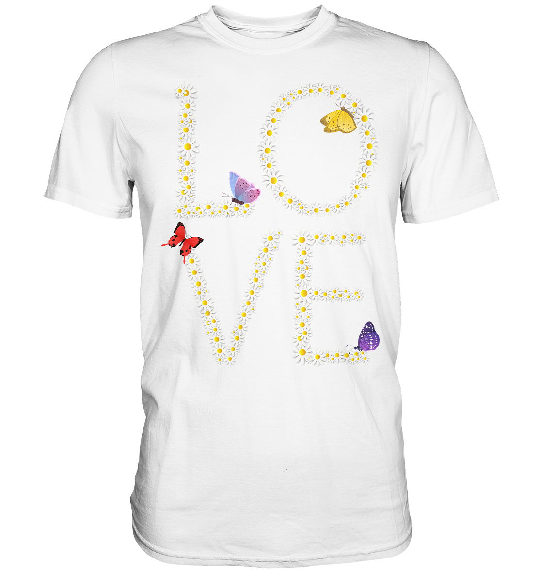 Love Gänseblumen Frauen Schmetterling T-Shirt
