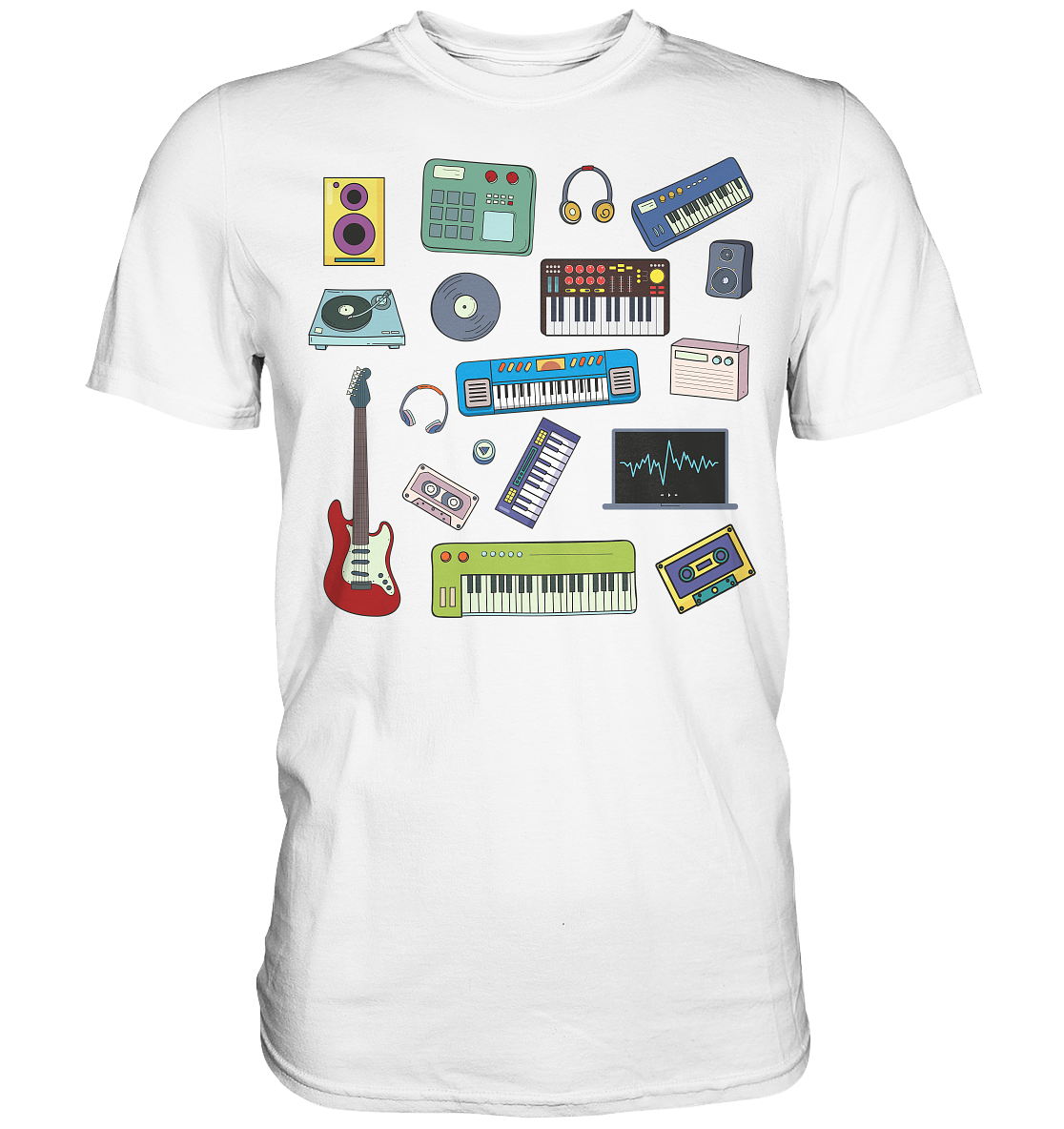 Retro Synthesizer Gitarre Musikproduzent T-Shirt