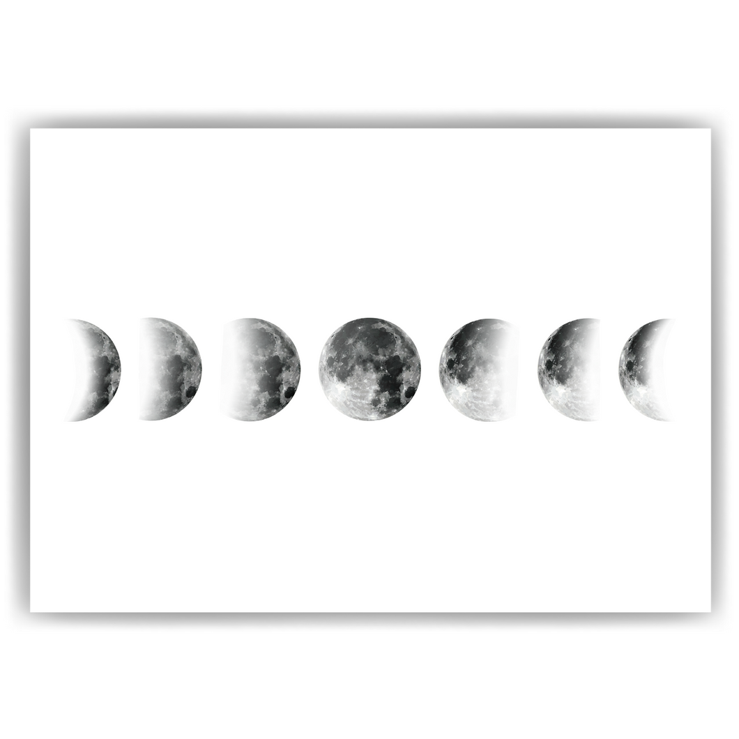 Mondphasen Poster – Mondposter Wandbild Wohnzimmer Küche Flur Schlafzimmer Zuhause Wanddeko
