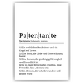 Patentante Poster Definition - Wandbild Geschenk