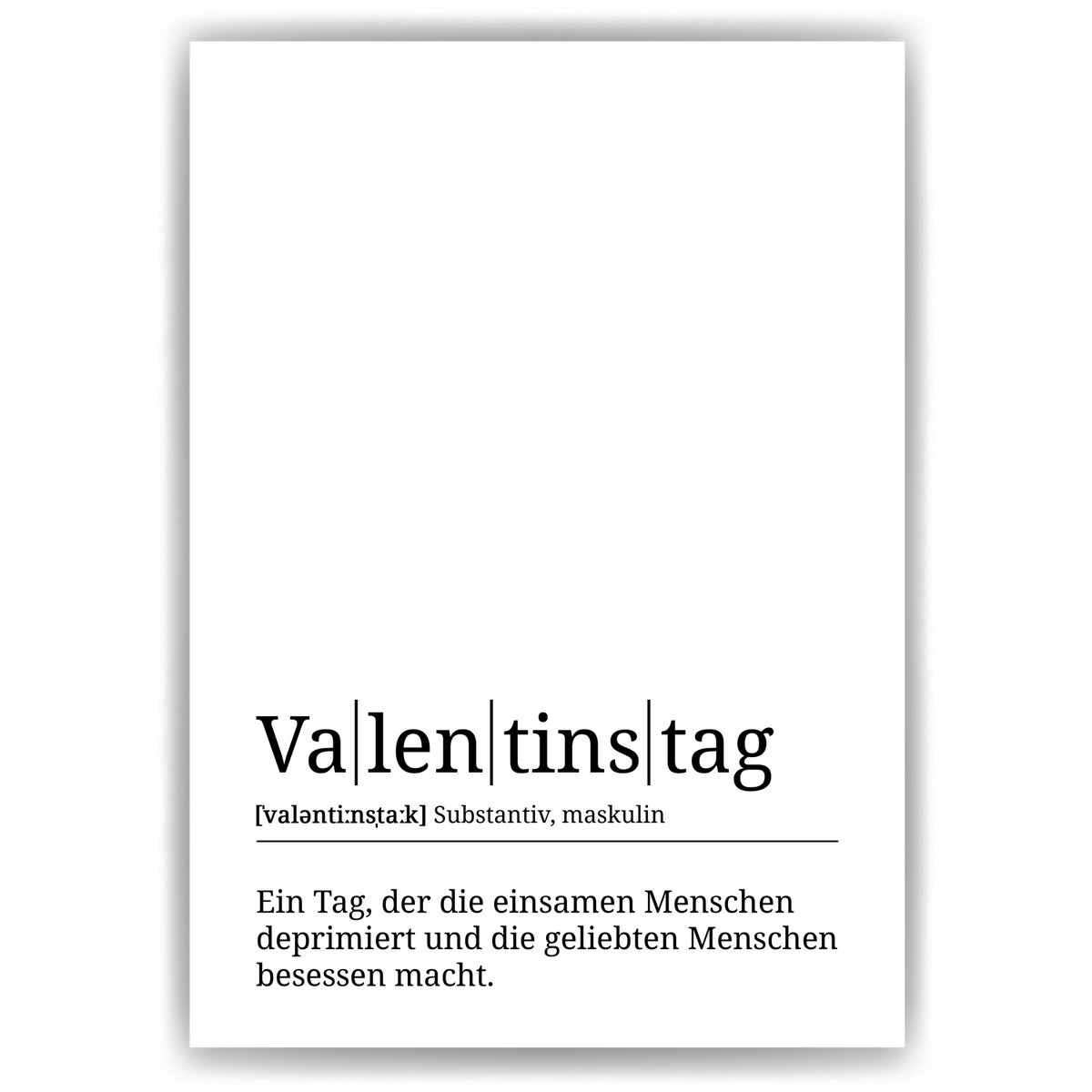 Valentinstag Poster Definition Liebesposter Kunstdruck Wandbild Geschenk