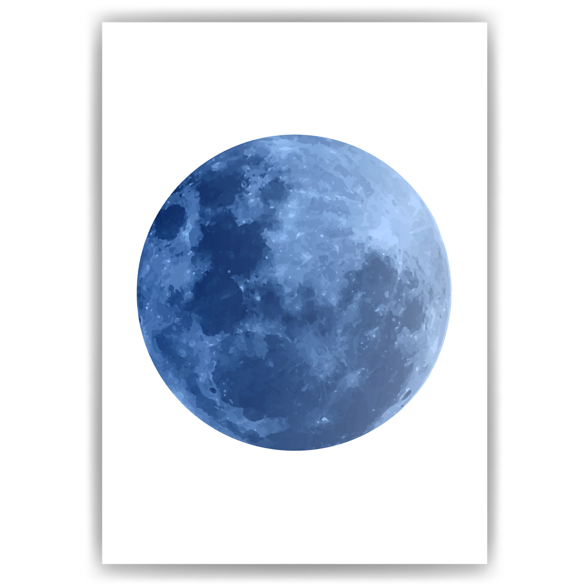 Blauer Mond Poster – Wandbild Wohnzimmer Küche Flur Schlafzimmer Zuhause Wanddeko