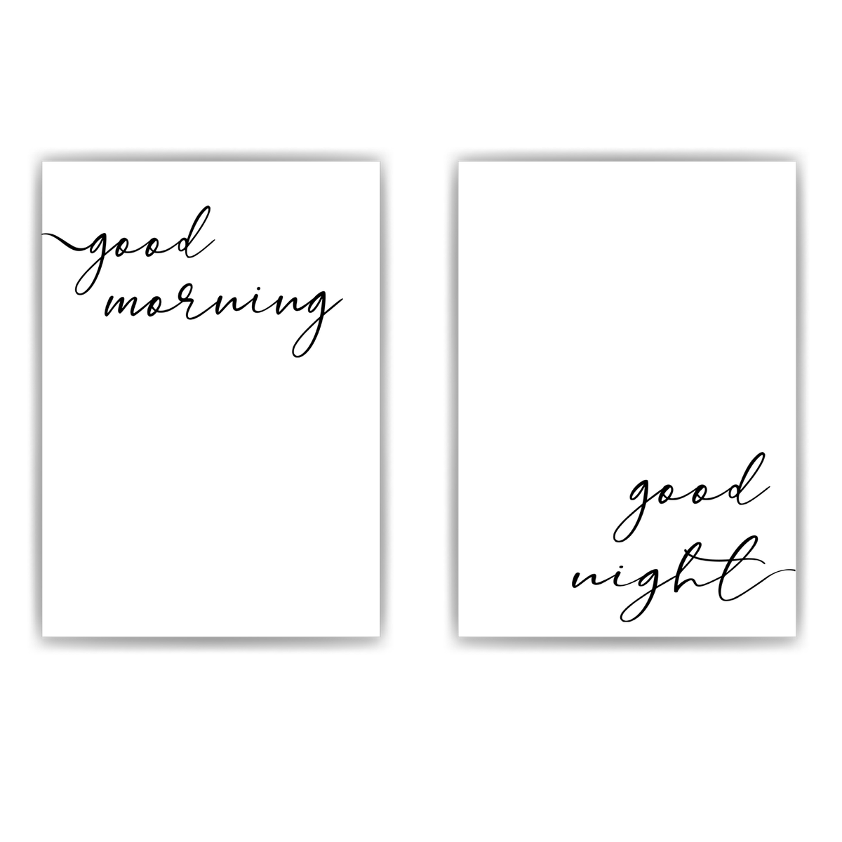 2er Set Poster Good Morning Good Night Wandbild Schlafzimmer Bett Zuhause Wanddeko