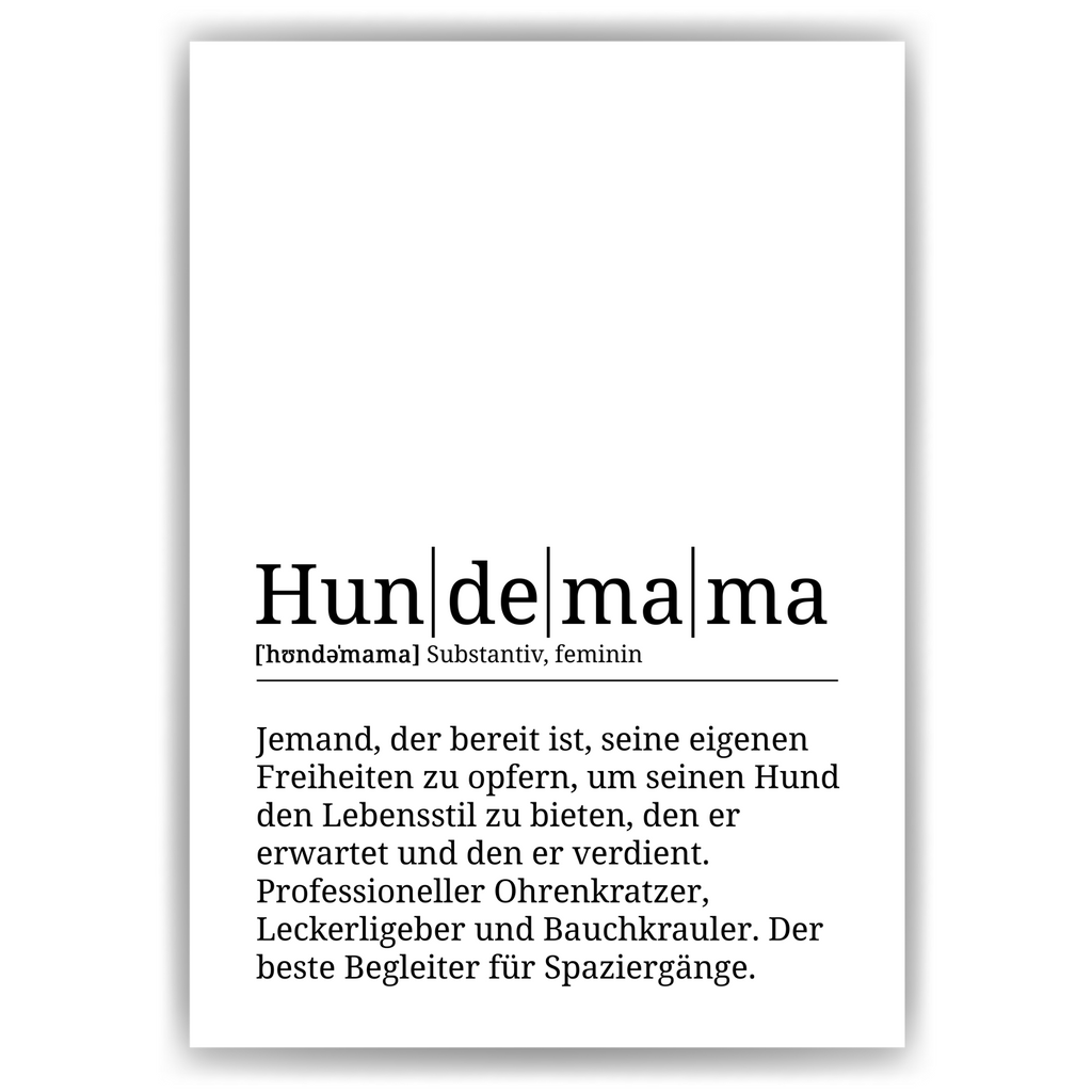 Hundemama Poster Definition - Hundebesitzer Geschenk Wandbild