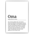 Oma Poster Definition - Großmutter Muttertag Geschenk Wandbild