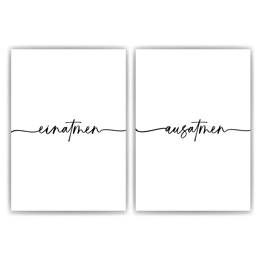 Einatmen Ausatmen Poster - Yoga Entspannung Geschenk Relax Wandbild Wohnzimmer Küche Esszimmer Schlafzimmer Wanddeko