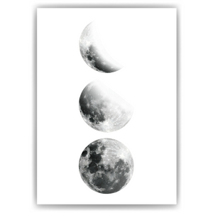 Mondphasen Poster – Mond Wandbild Wohnzimmer Küche Flur Schlafzimmer Zuhause Wanddeko